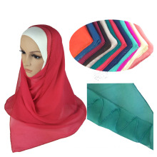 100% Silk beading plain hijab muslim scarf